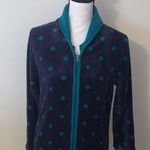Comfort & Company Comfort & Co Long Navy Polka Dot Zip-Up Robe Collared Photo 1
