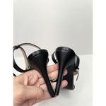 Adrienne Vittadini  Sandals Womens Size 8.5 Black Glow Ankle Strap Heels Photo 5