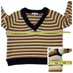 Madewell  Arden Crop Pullover V-neck Sweater - Stripe - XXS Photo 3