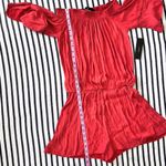 Lulus  With Feeling Coral Red Off The Shoulder Romper XS Photo 8