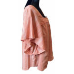 Sonoma  Size 2X Peach White Stripe Cotton Top Shirt Square‎ Neck Flutter Sleeves Photo 2