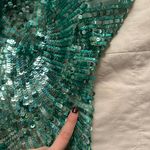 Y2K Green sequin beaded maxi mermaid prom dress size 2 Photo 6