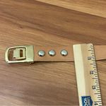 JP Long Horn Studded Brown Leather Gold Buckle Belt Waist 28” Photo 6