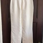 Diane Gilman Vintage | White Silk Straight Leg Pants with Split Ankle Small BNWT Photo 2