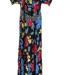 RIXO For Target Black Floral Off the Shoulder Puff Sleeve Maxi Dress NWT Yellow Size 2 Photo 0