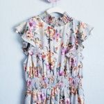 Baltic Born Kearny Light Blue Floral And Gold Ruffle Maxi Dress Photo 3