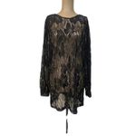 Alice McCALL  size 8 Mini Dress Black & Gold Sheer Lace Oh Darling Long Sleeve Photo 2