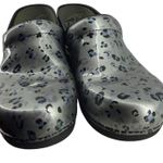 Dansko Women's XP 2.0 Grey Leopard Patent Leather Nursing Clogs Photo 1