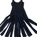 Style works Chic Black tea length Dress with long Fringe Hem Size 6 Photo 3