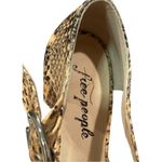 Free People Bardot Block Heels Ankle Strap Snakeskin Print Leather Shoes 5.5 - 6 Photo 5