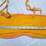 Ellejay  Lauren Bikini Swim Top Neon Pink OrangeColorblock Size Large Photo 3