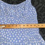 Aerie  blue white smocked maxi dress bohemian cottagecore polka dot pattern med Photo 3