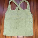 Abercrombie & Fitch Green Knit Contrast Crossback Tank Sz L Photo 0