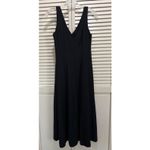 Black Midi‎ Dress Sleeveless Button Down Size 6 Stylish Business Casual Photo 3