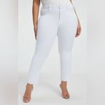 Good American Good Legs High Rise Straight Leg Raw Hem Jeans in White Size 20 Photo 1