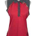 Alulr Aware Pink Sleeveless Golf Polo Shirt Collared Performance Stretch‎ Medium Photo 0
