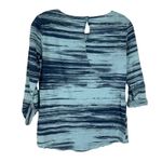 Lucy Activewear  3/4 Sleeve Cotton Shirt Size XS Blue Print Casual Photo 1