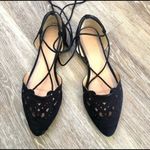 ASOS glamorous black lace up flat ballet pump Photo 11