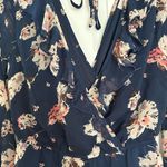 Band of Gypsies Navy Floral V Neck Romper Size Small Boho Photo 2