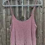 Brandy Melville Striped Spaghetti Strap Flowy Tank Top in Burgundy/White - Small Photo 1