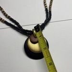 Women’s Black / Gold Tone Wood Bead Beaded Black Costume Necklace Handmade Photo 11