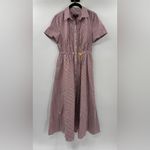 J.Crew  Cerise shirt-dress in striped cotton poplin White Deep Ember Photo 6