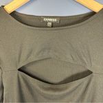 EXPRESS  Ribbed Black Cutout Long Sleeve Bodysuit Size Large Photo 3
