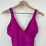 MiracleSuit One Piece Swimsuit Crossover Faux Wrap Ruched Magenta Pink NEW 10 Photo 2