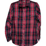 Eddie Bauer Red Plaid Flannel Button Shirt Jacket Shacket Women’s Size Medium Photo 0
