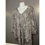 Elif For Jordan Taylor Shirt Womens Small Black Silver Textured Tunic Top Blouse Photo 2