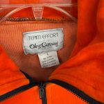 VTG Oleg Cassini Womens Jacket L Orange Black Velour Tapestry 80s Artsy Full Zip Size L Photo 1