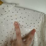 Boden Womens the Classic Shirt Button Up in White and Silver Polka Dot Sz 16 Photo 2