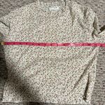 Storia  Scalloped High Neck Dainty Long Sleeve Floral Tee- Size Medium Photo 5