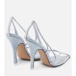 THE ATTICO Venus Chrome Pumps in Dusty Baby 38 New Womens Crystal High Heels Blue Size 7 Photo 1