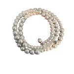 Cato Faux Pearl Memory Wire Choker Necklace Silver Tone Layered Adjustable Photo 2