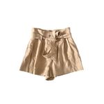 Frame Beige Linen High Waist Paper Bag Shorts Size 6 Photo 5
