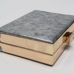 Vintage 80s HD by M Silver Box Clutch Crossbody Purse Photo 4