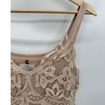 cupio Cream Floral Lace Upper Sleeveless Tank Top Women's Size Medium M Photo 2