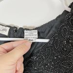 Scala Vintage  Black Silk Beaded Sequin Evening Party Formal Dress Sz PXL Photo 3