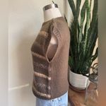 Vintage Joyce Taiwan Knit Sweater Vest Brown Striped Button Shoulder M Size M Photo 3