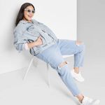 Wild Fable NWT  High Rise Distressed Mom Jeans 4/27 Photo 1