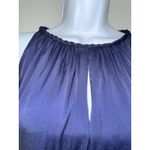 Massimo Dutti  NAVY BLUE‎ SATIN KEYHOLE FRONT LINED MAXI GOWN DRESS SIZE 6 Photo 1