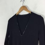 ZARA  Black Long Sleeve Fringe Bodycon Mini Dress Size Small Boho Western Photo 5