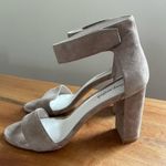 Jeffrey Campbell  “Lindsey” Suede Sandal Taupe Block 4" High Heel Ankle Strap 9 Photo 2