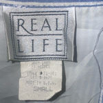 Vintage Real Life white and blue pinstripe Blazer women's Size S Photo 2