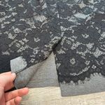 Loft  Grey Pencil Skirt Black Lace Overlay, Black Slip Women's O15 Photo 4