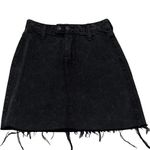 Hollister Ultra High Rise A Line Denim Black Distressed Mini Skirt Size 0 Photo 0