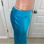 SER.O.YA Penina Silk‎ Midi Skirt Size SMALL in Turquoise Blue Photo 5