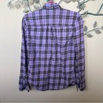 PINK - Victoria's Secret Victorias secret PINK purple plaid button up collared long-sleeve top Sz S EUC Photo 1