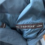 VTG L.L. Bean Traveler Belted Rain Trench Coat Dusty Blue Sz M Pockets Mid Calf Size M Photo 6